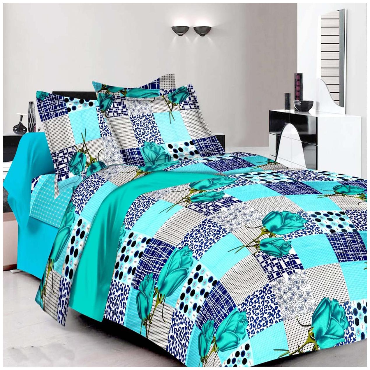 

Profit blitz Cotton Abstract Double Size Bedsheet 240 TC ( 1 Bedsheet With 2 Pillow Covers Multi )