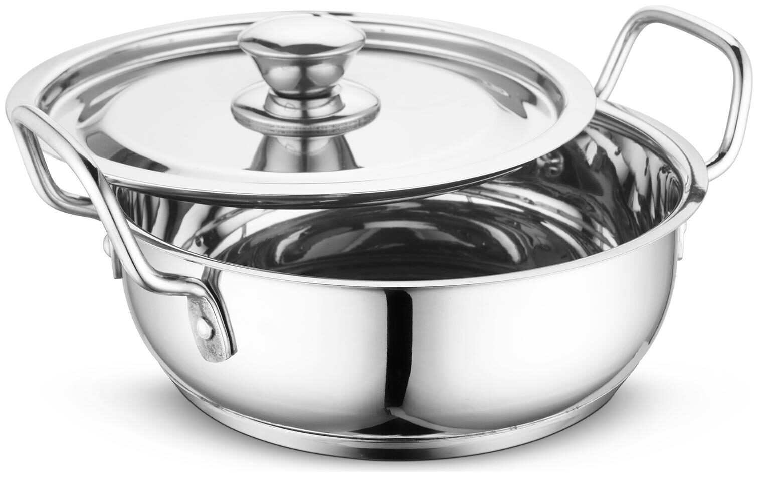 

Profusion Stainless Steel Induction Base Kadhai with Stainless steel lid- (Silver 1 pc- Capacity- 2 L)