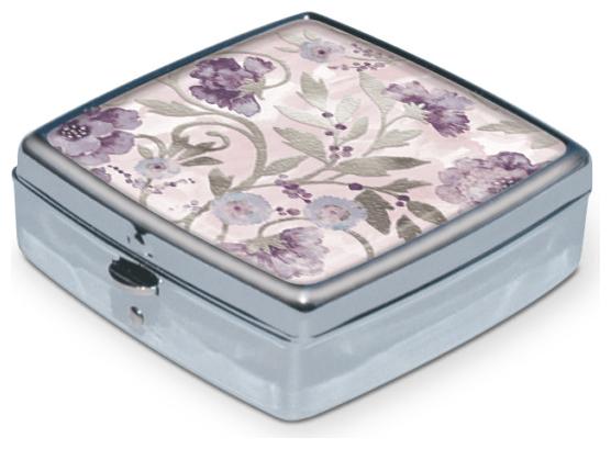 

Punch Studio H8 Travel Health Medication Pill Box Case Organizer Silver Vines