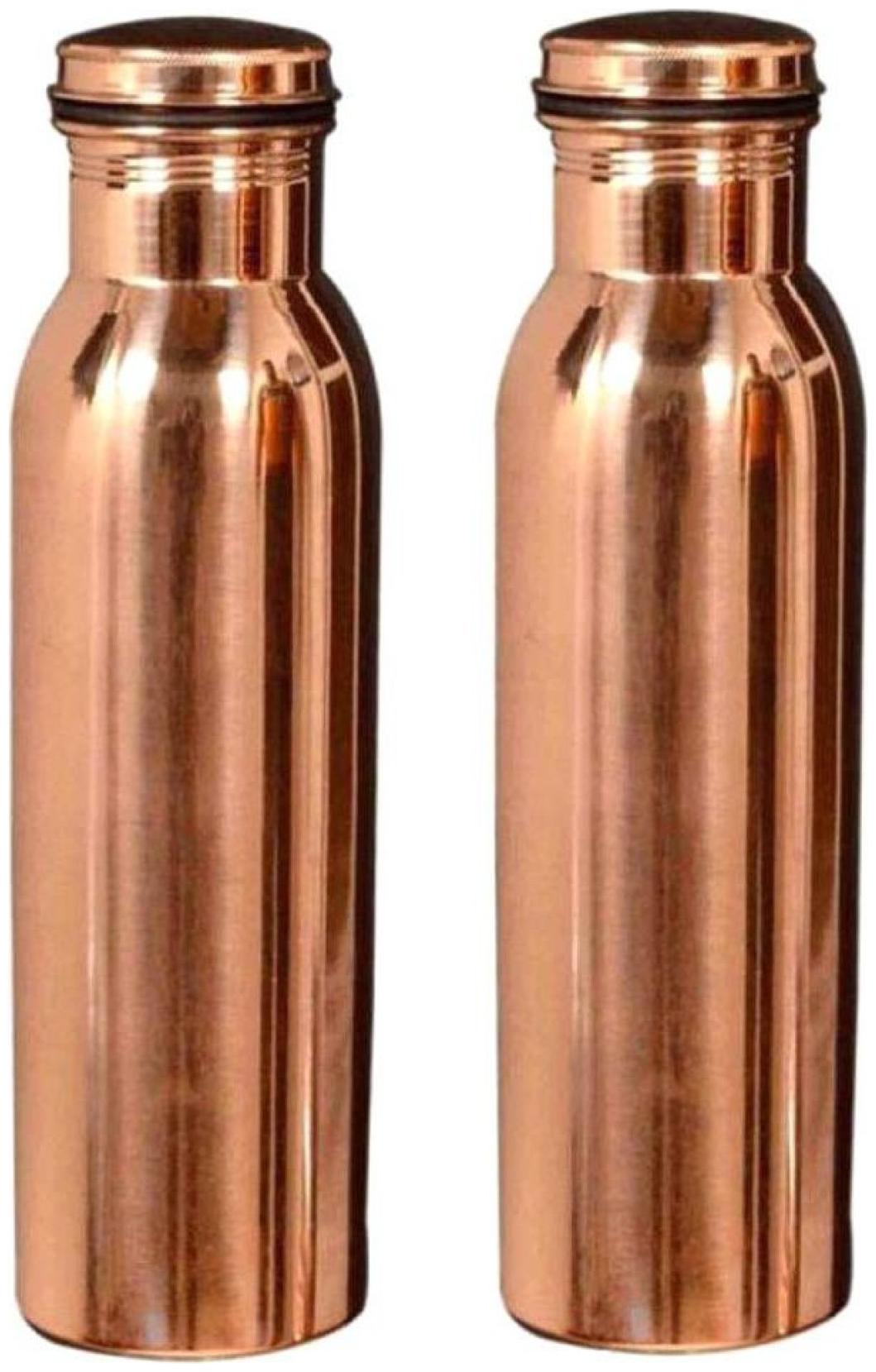 

ROYAL MERCHANT Copper Brown Water Bottle ( 1000 ml Set of 2 )