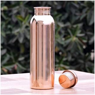 ROYAL MERCHANT Copper Water Bottle Set of 1 ( Brown , 650 ml )