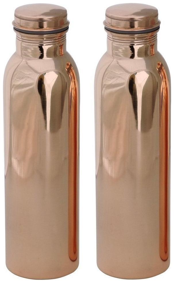 

DVM Copper Copper Water Bottle ( 1000 ml Set of 2 )