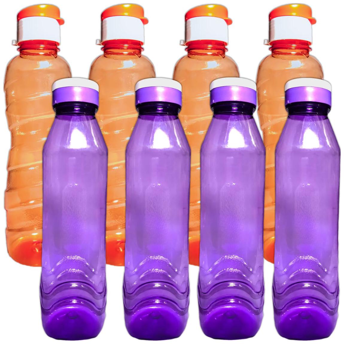 

ARNAH TREASURE Plastic Assorted Water Bottle ( 1000 ml Set of 8 )