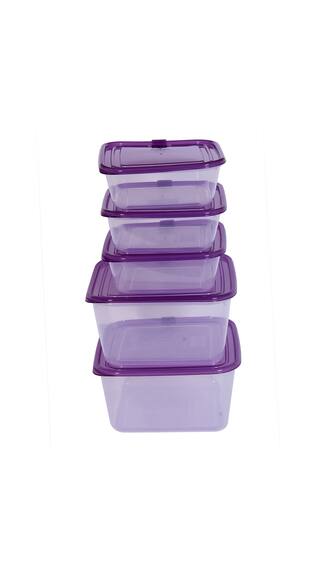 Purple Square Plastic Storage Box Set Of 5 Kit17207pu Purple Square Plastic Storage Box Set Of 5 Kit17207pu