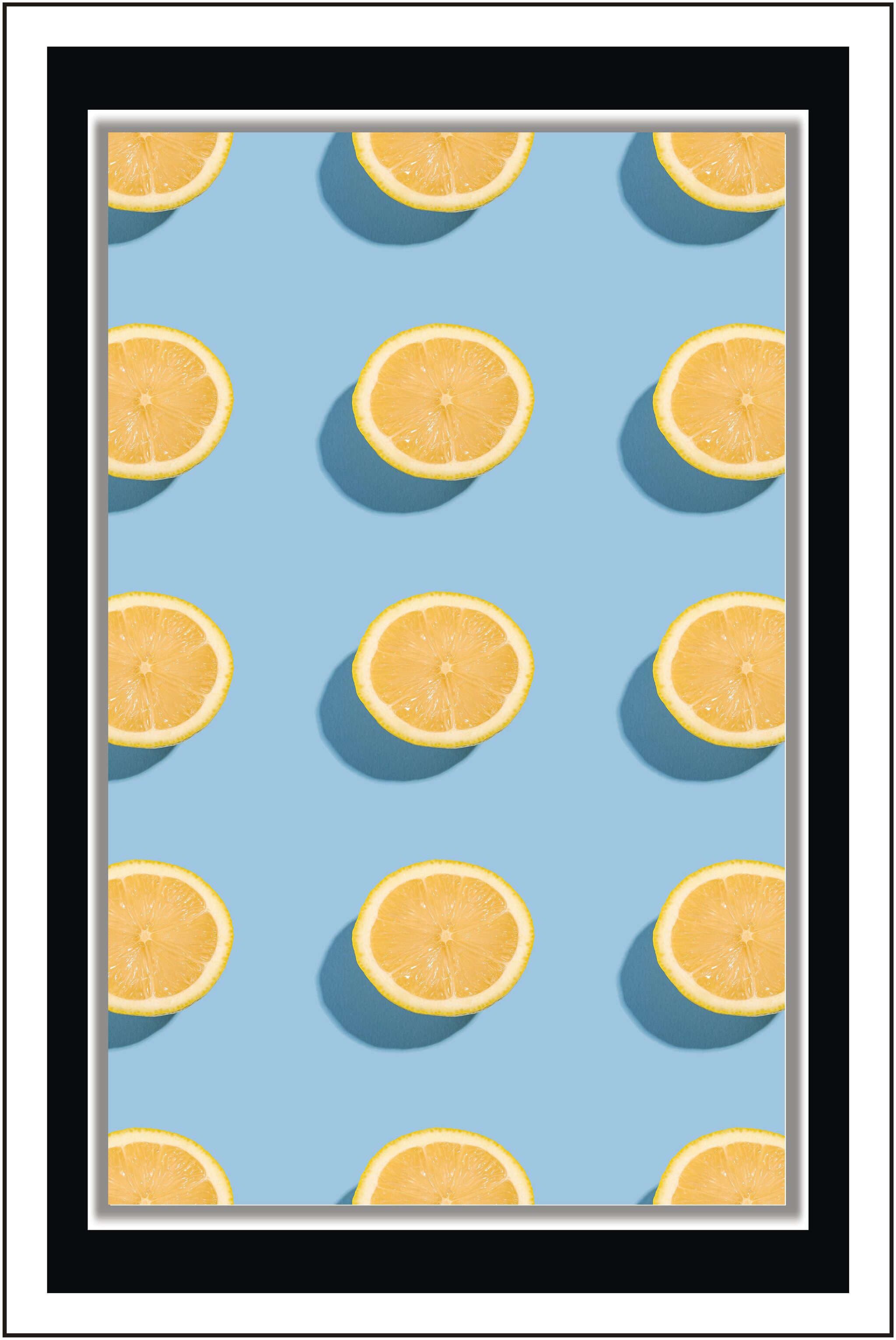 

Purvani Blue lemon Pattern - Paper Poster Wall Sticker Print Decor Print
