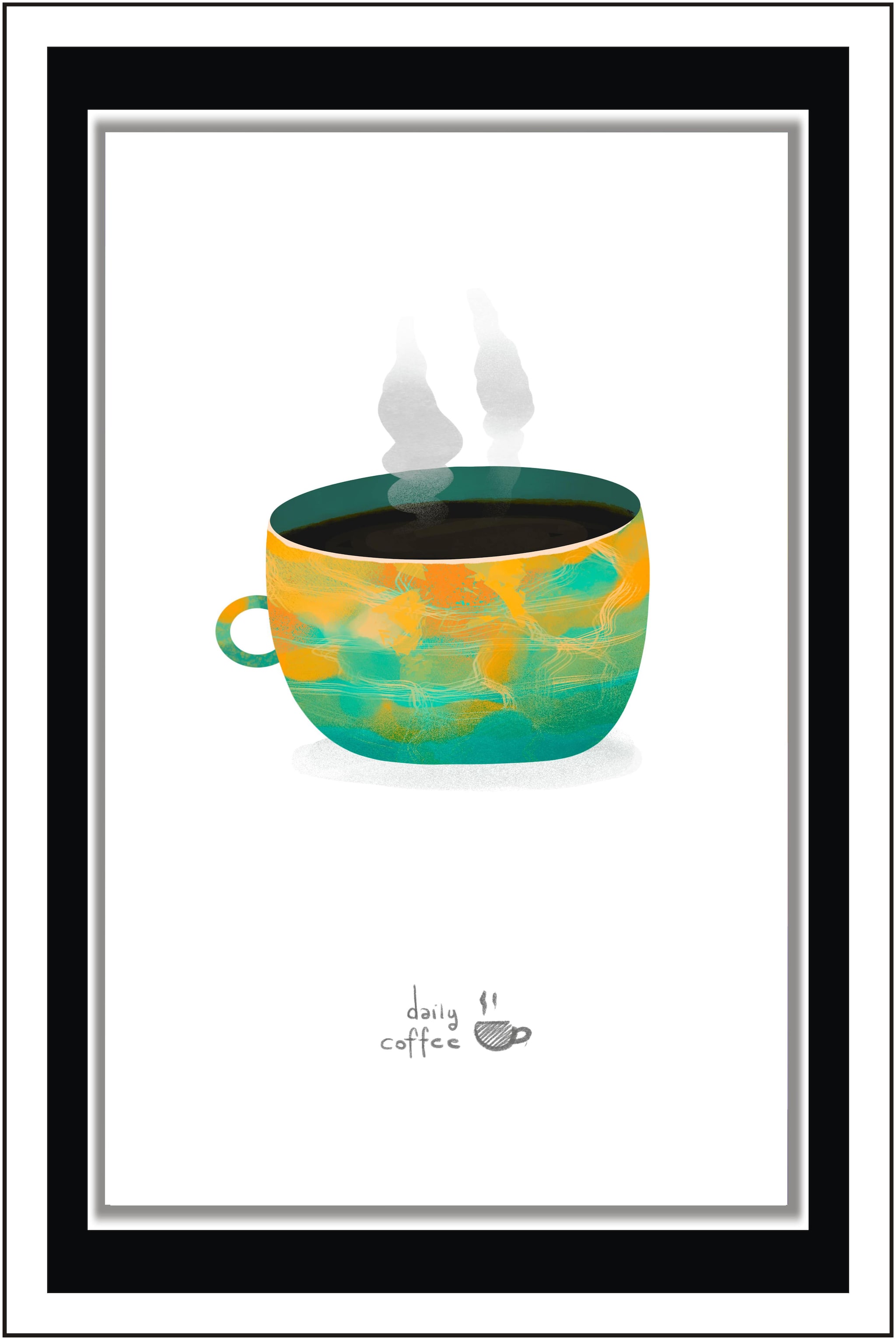 

Purvani Daily coffee mug green - Paper Poster Wall Sticker Print Decor Print