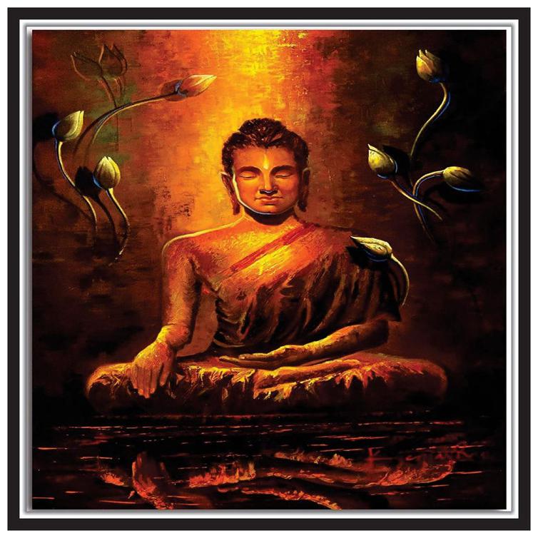 

Purvani Paper Poster Wall Sticker Print Decor Print Gautam Buddh In Meditating Peaceful Pose