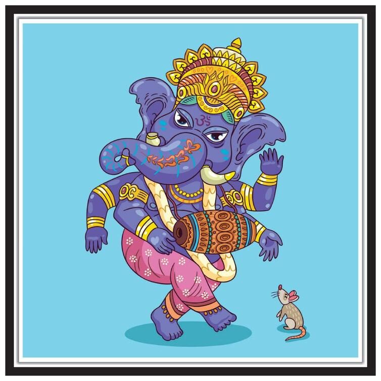 

Purvani Paper Poster Wall Sticker Print Decor Print Lord Ganesha