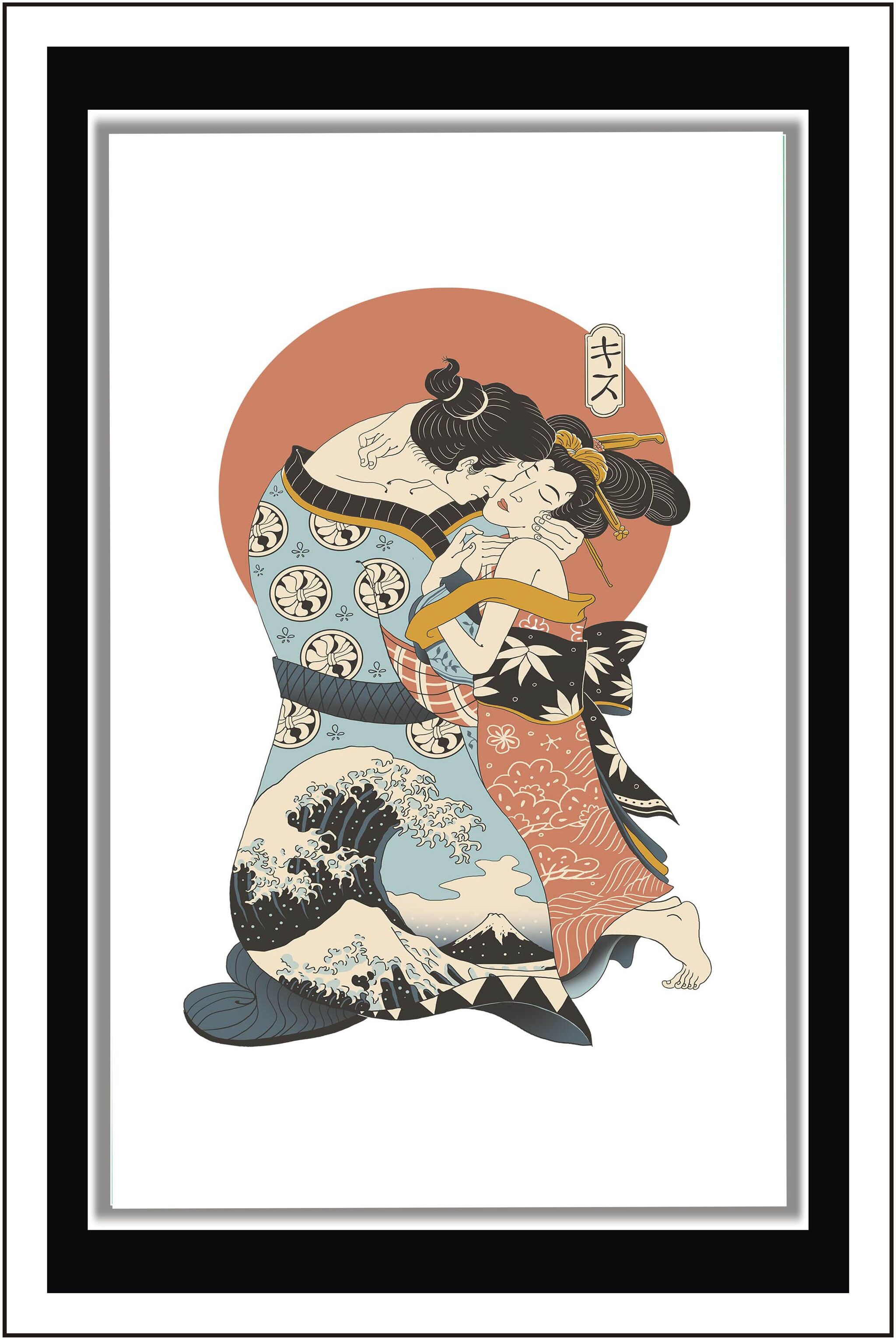 

Purvani The kiss ukiyo - Paper Poster Wall Sticker Print Decor Print