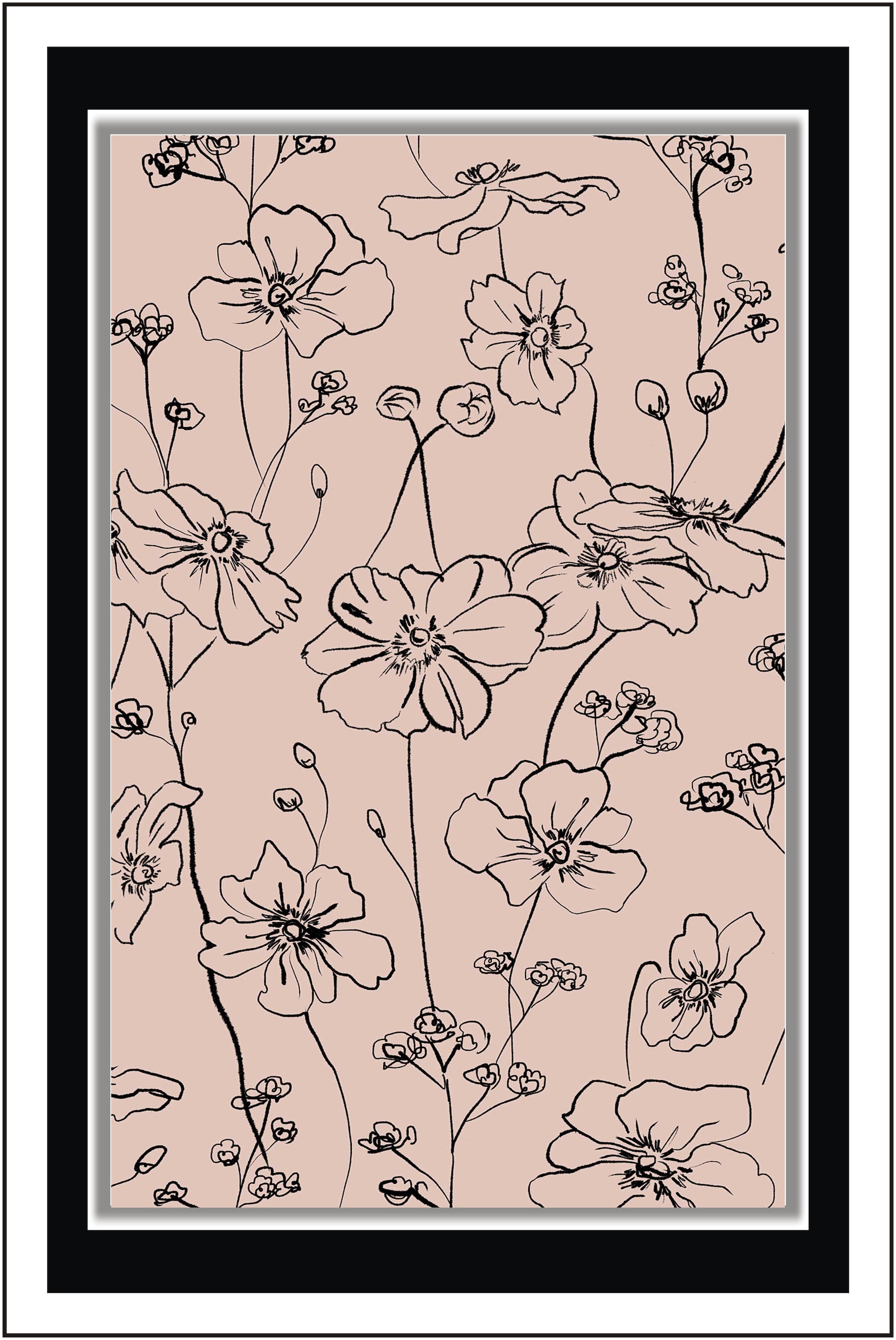 

PurvaniWild roses pattern - Paper Poster Wall Sticker Print Decor Print