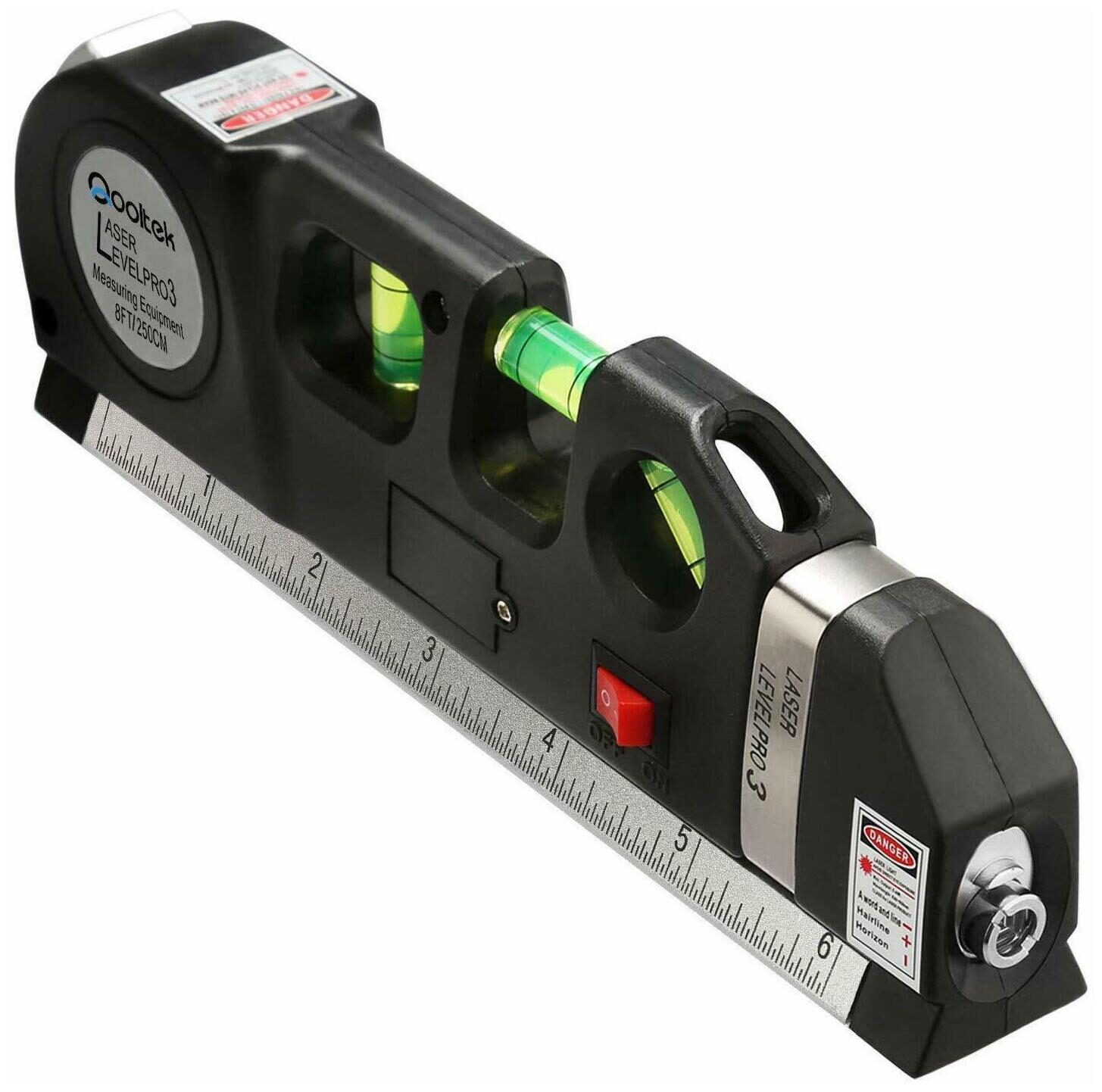 

Qooltek Multipurpose Laser Level Laser Line 8 feet Measure Tape Ruler Adjusted S