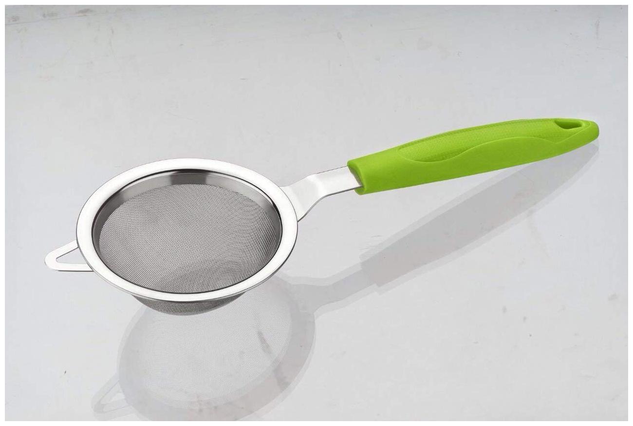 

QROMOS Best Quality 1pc Green Tea Strainer for Kitchen Chhalni - Chhani for Tea Coffee Tea Filter Stainless Steel Tea and Coffee Strainer Filter with Stainless Steel Mesh