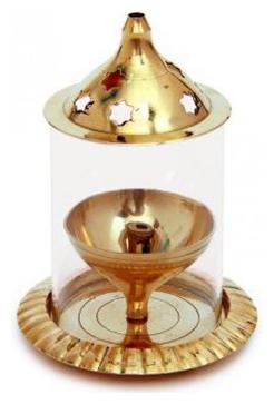 

Qth Dhoop Diya With Protective Glass Size-Medium