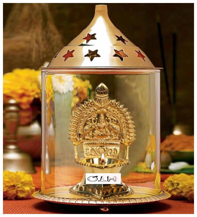 

Qth Kamatchi Diya With Protective Glass Size-Large