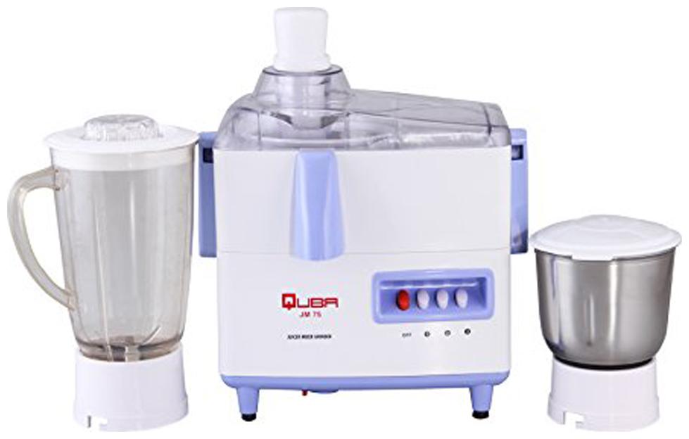 

Quba JM-75 500 W Juicer Mixer Grinder ( White Blue 2 Jars )