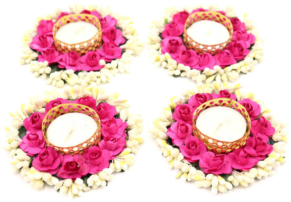 

QUVYARTS Metal Pink Tea light holder