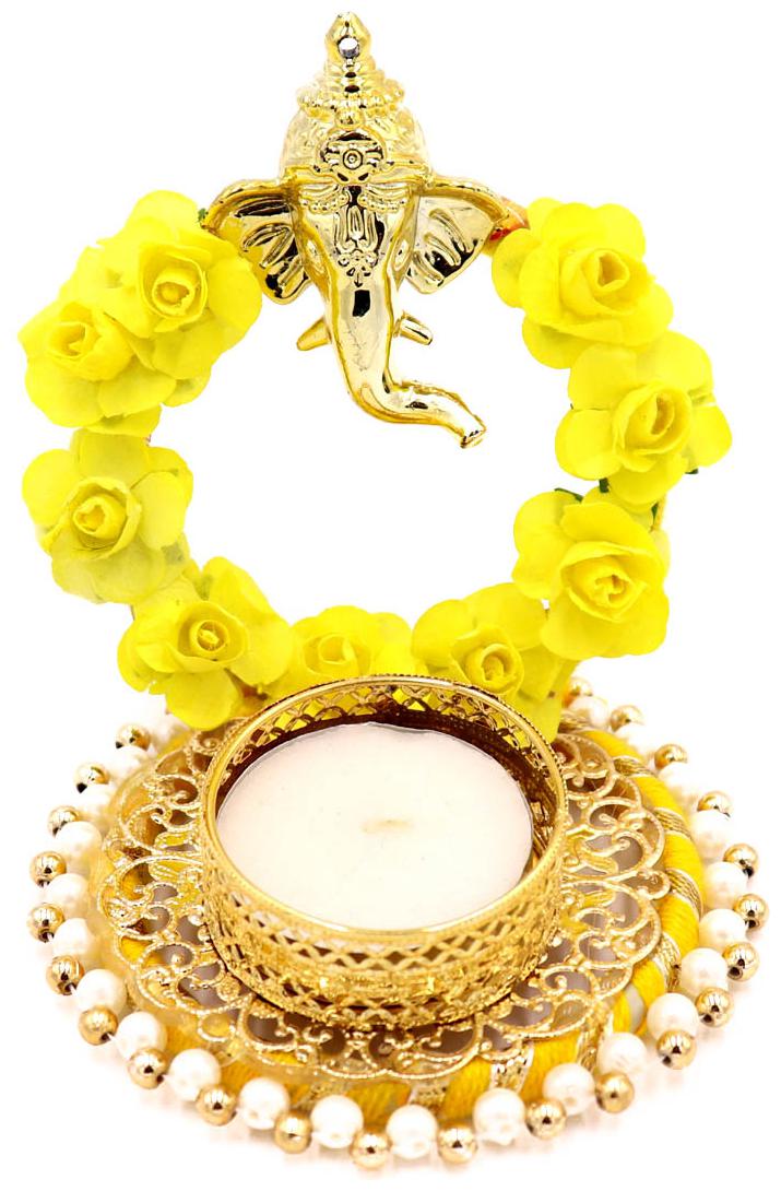 

QUVYARTS Metal Yellow Candle