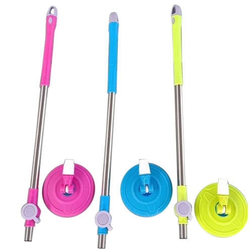 

R J Star Home Cleaning set of 3 steel mop sticks 360 Spin mop-stick also 3 microfibre pocha wipe
