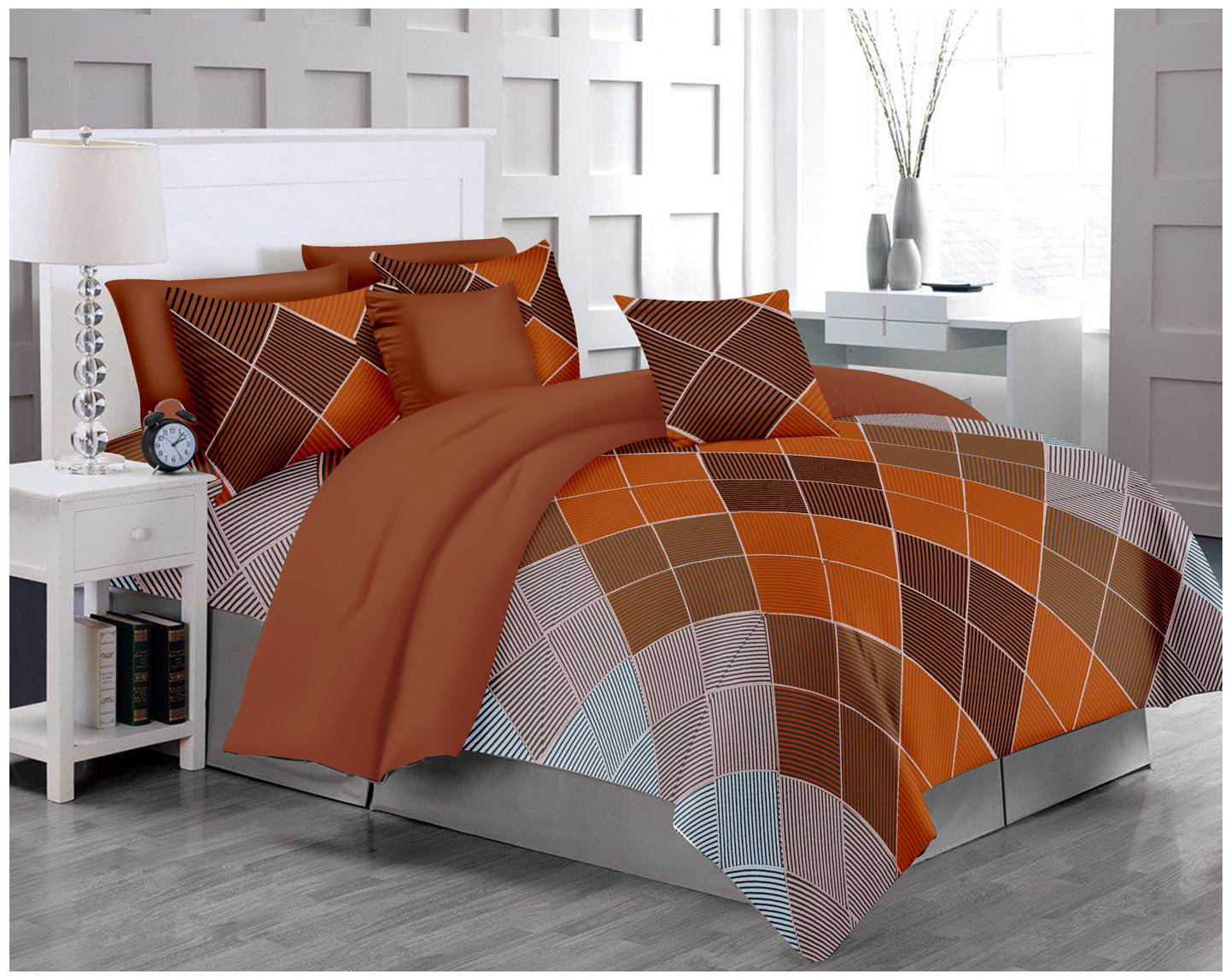 

RADANYA Cotton Printed Double Size Bedsheet 300 TC ( 1 Bedsheet With 2 Pillow Covers Mustard )