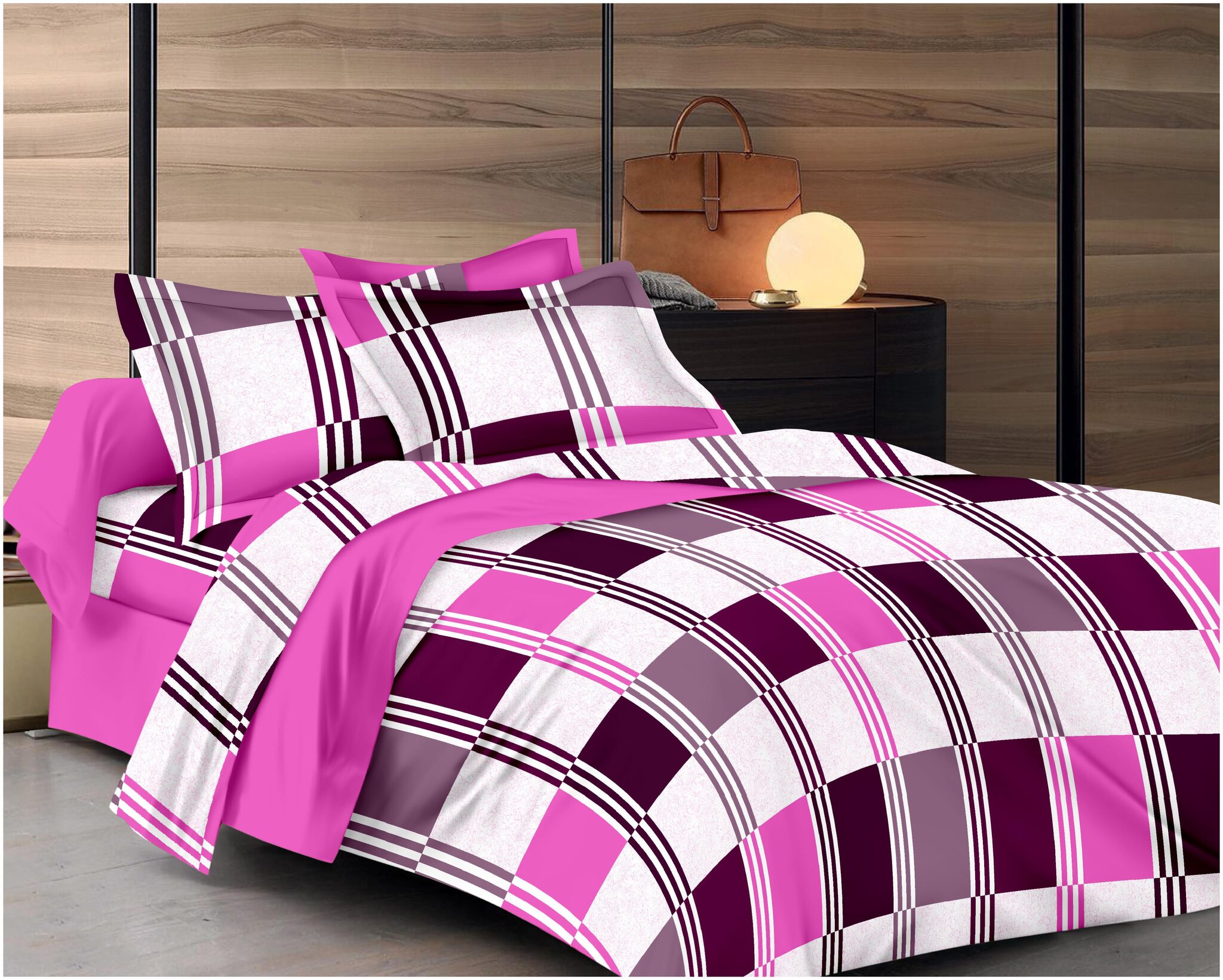 

RADANYA Cotton Printed Double Size Bedsheet 300 TC ( 1 Bedsheet With 2 Pillow Covers Pink )