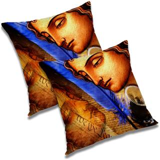 RADANYA 3d printed Polyester Brown Cushion Cover ( Small , Pack of 2 )