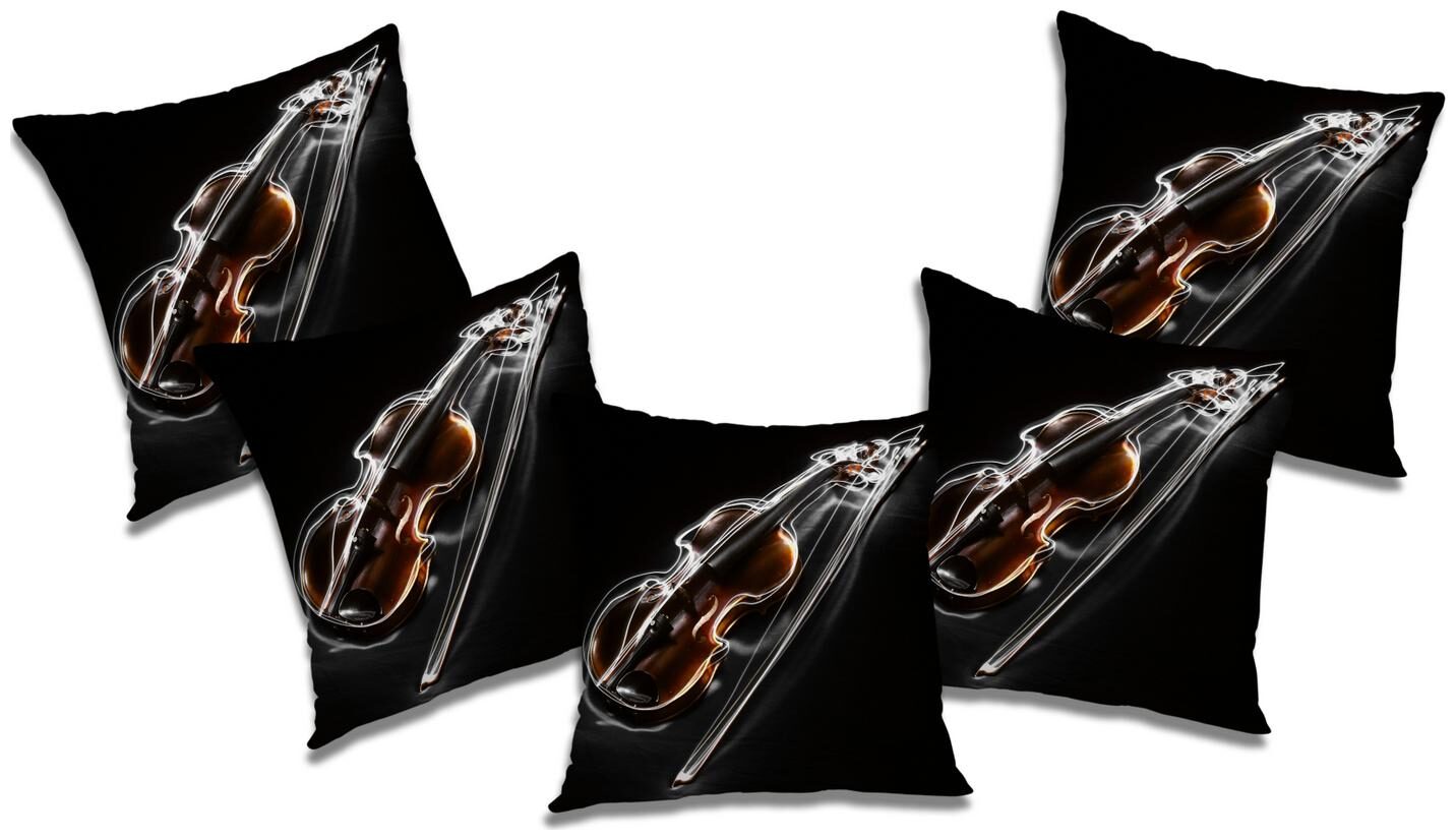 

RADANYA 3D Printed Cushion Cover with Filler (Set of 5) 18x18 inch
