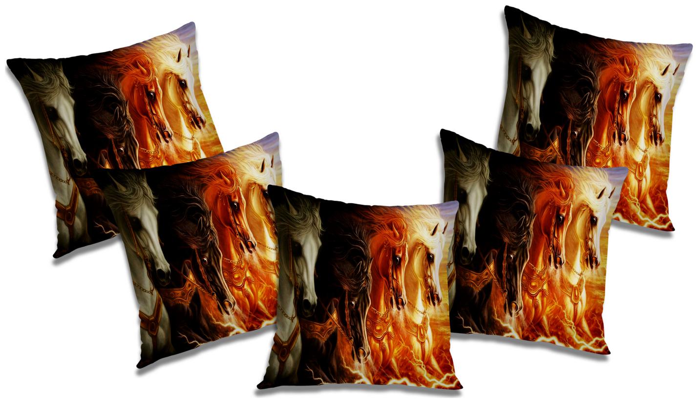 

RADANYA 3D Printed Cushion Cover with Filler (Set of 5) 18x18 inch