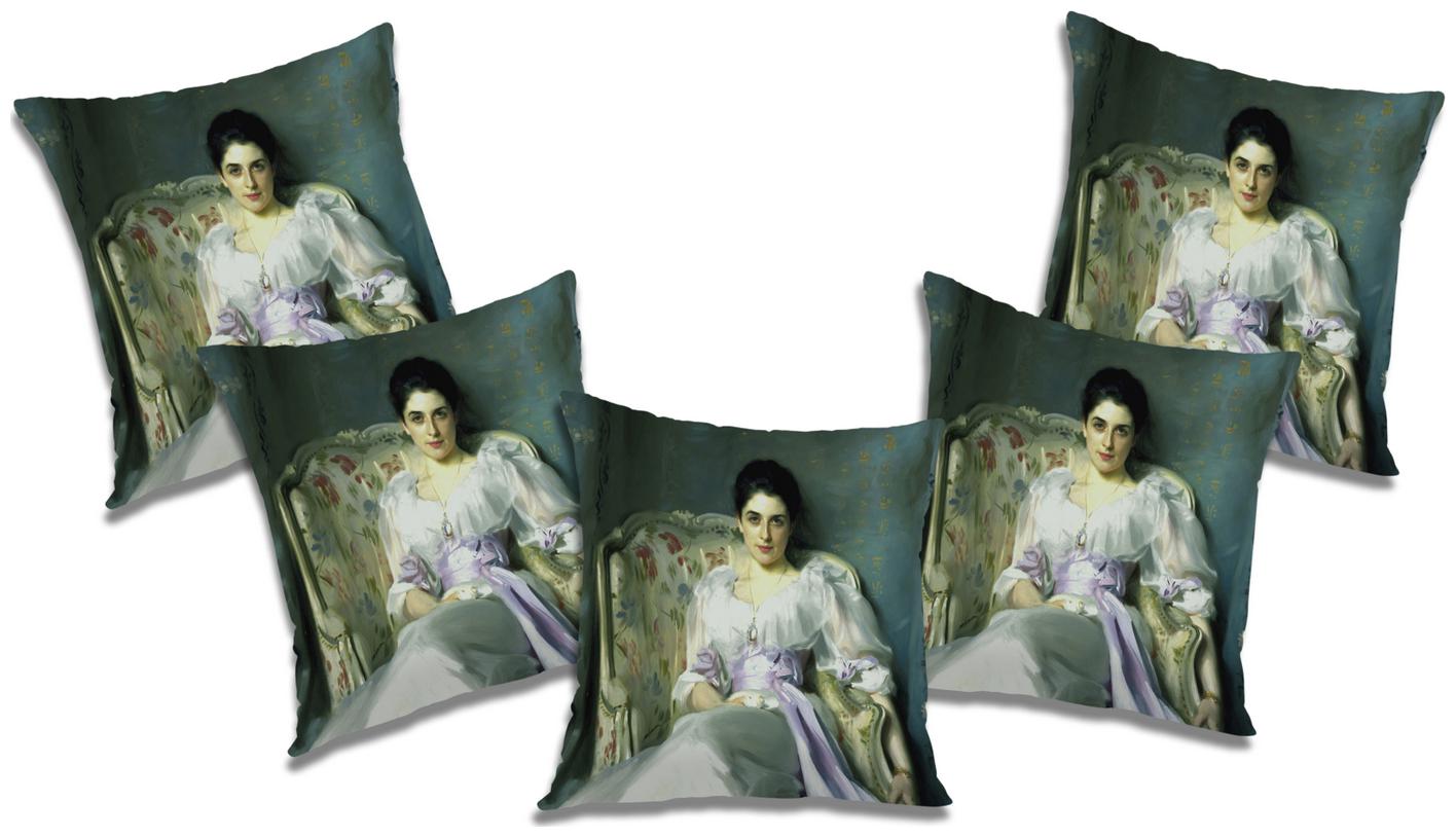 

RADANYA 3D Printed Cushion Cover with Filler (Set of 5) 16x16 inch