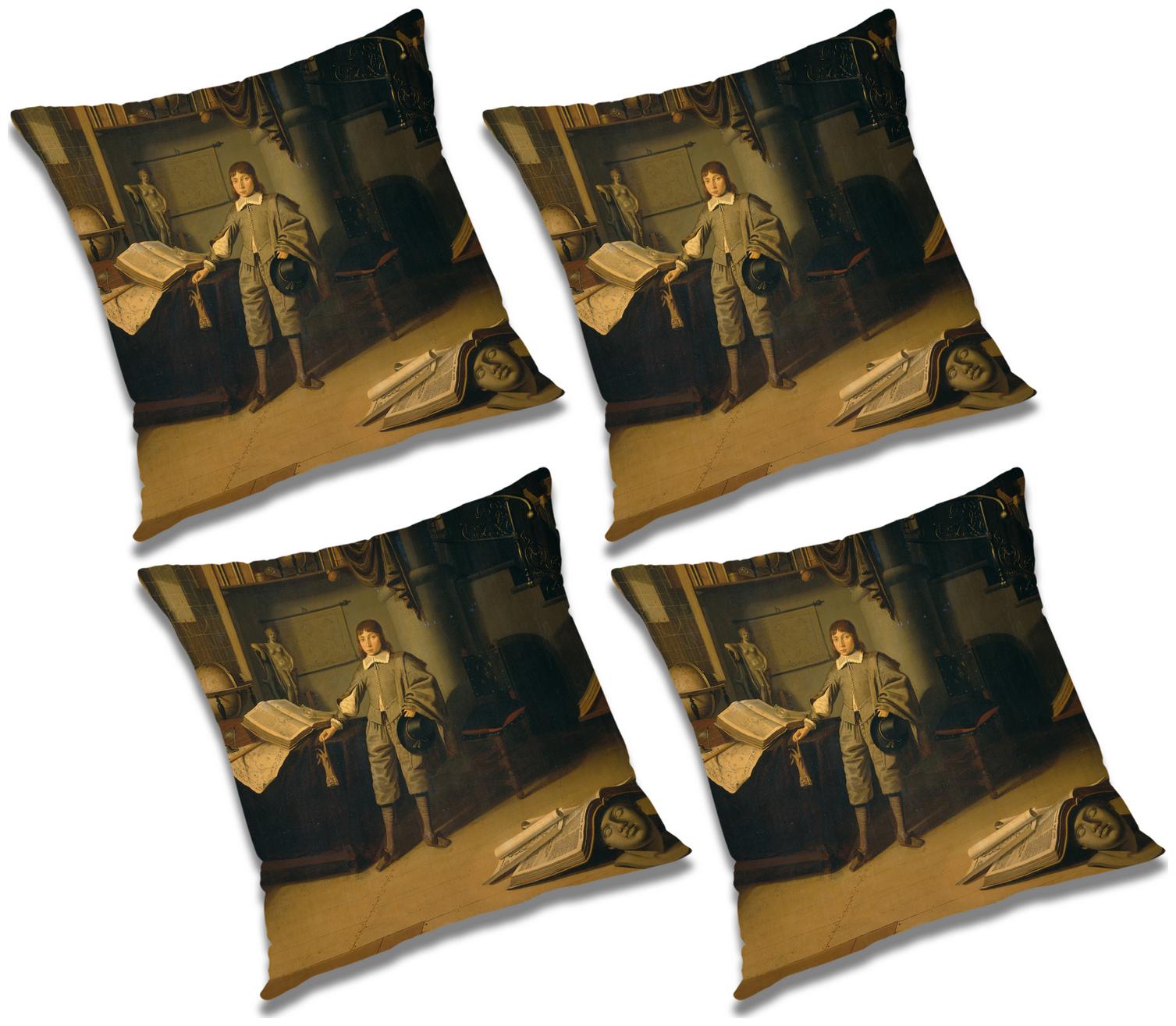 

RADANYA 3D Printed Cushion Cover with Filler (Set of 4) 20x20 inch