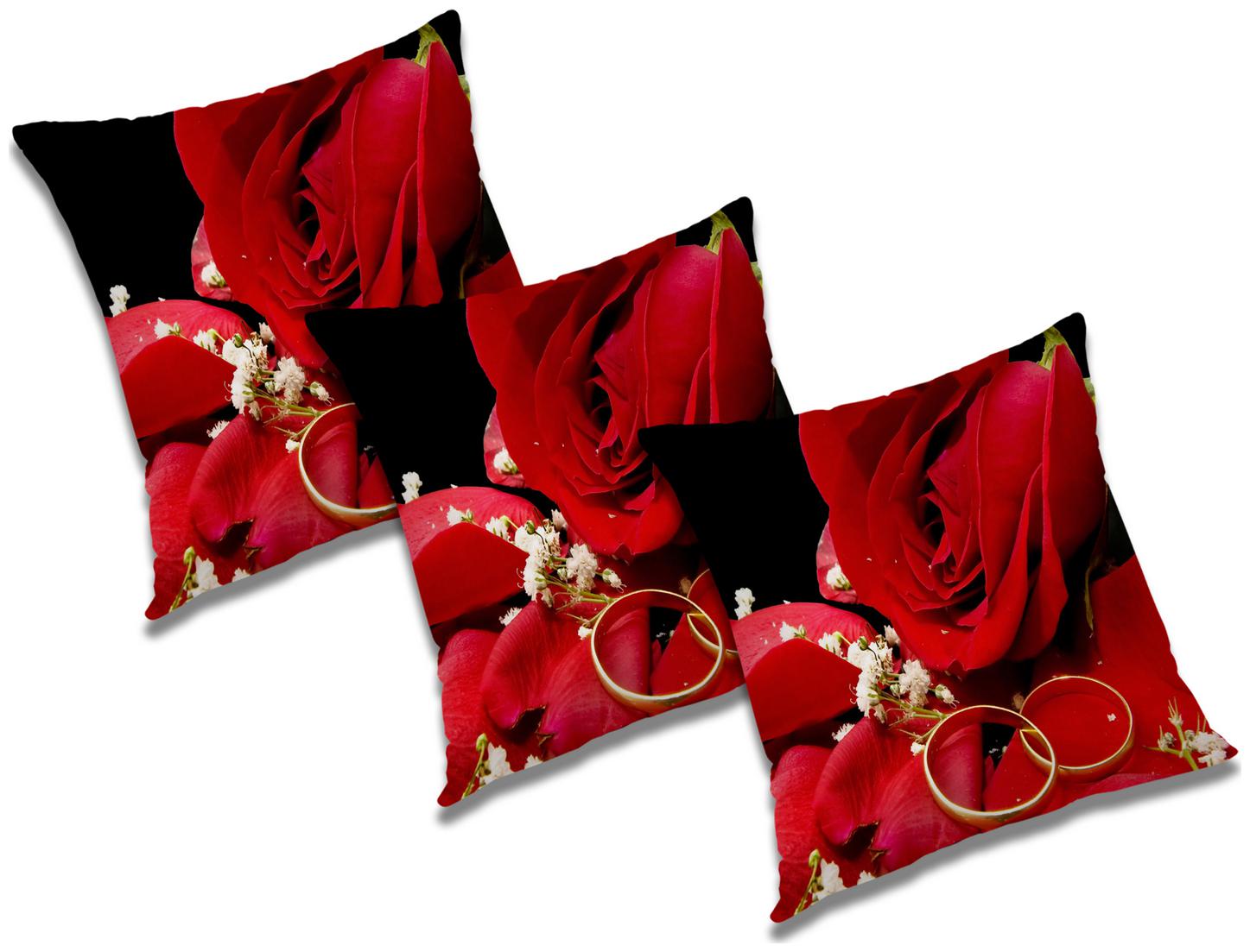 

RADANYA 3d printed Polyester Red Cushion Cover ( Small Pack of 3 )