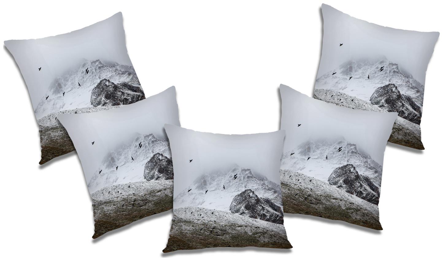 

RADANYA 3D Printed Cushion Cover with Filler (Set of 5) 12X12 inch