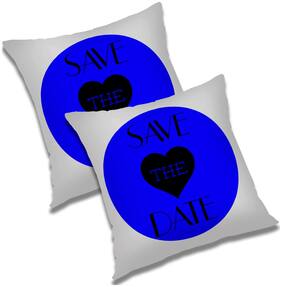 RADANYA 3d printed Polyester Blue Cushion Cover ( Extra large , Pack of 2 )