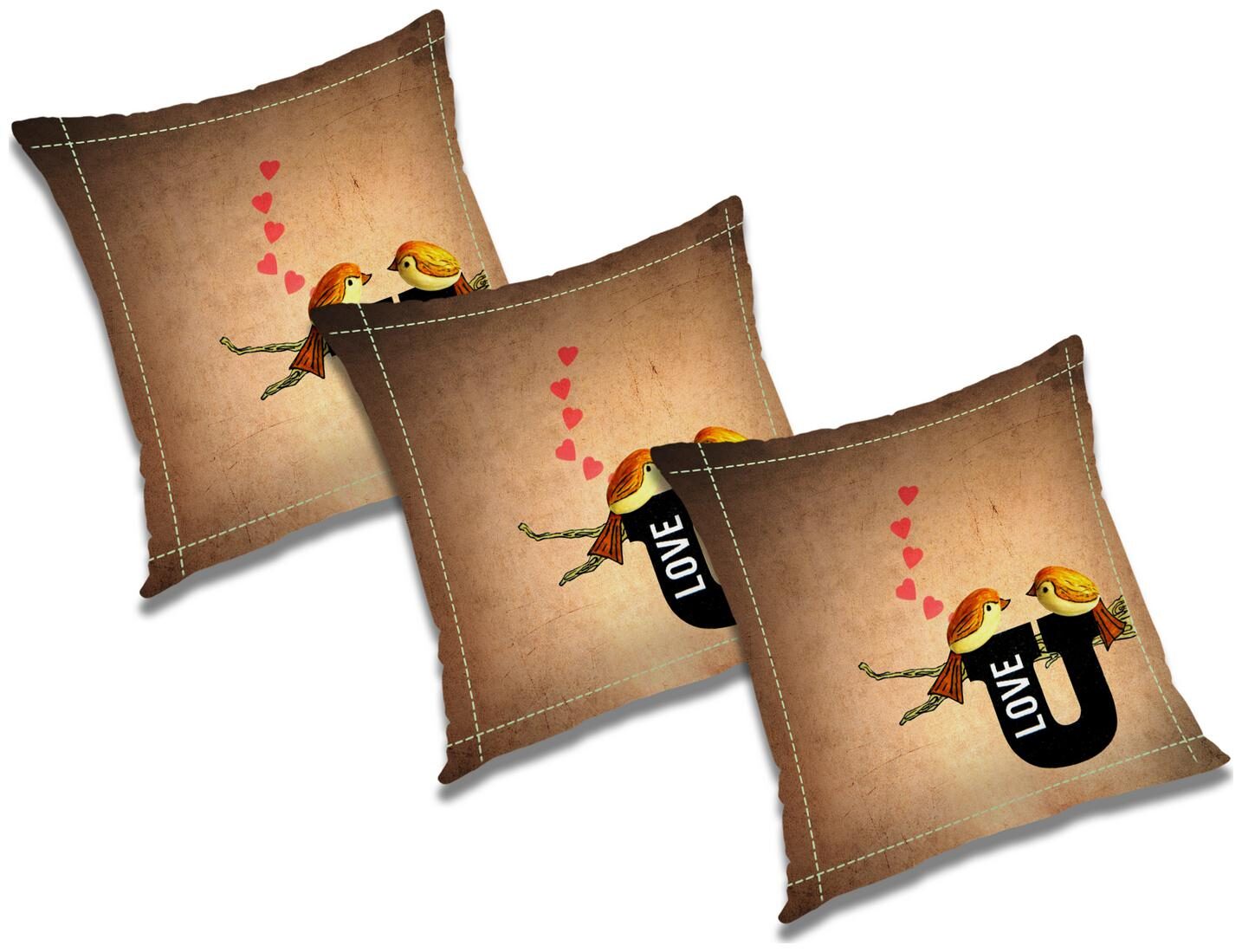 

RADANYA 3d printed Polyester Brown Cushion Cover ( Small Pack of 3 )