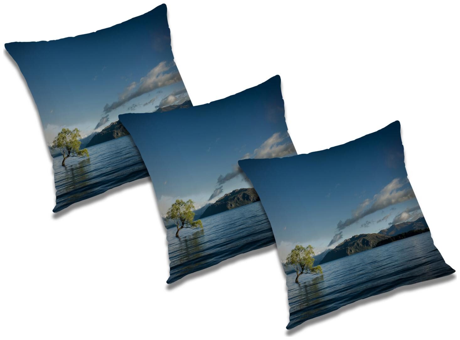 

RADANYA 3d printed Polyester Blue Cushion Cover ( Large Pack of 3 )