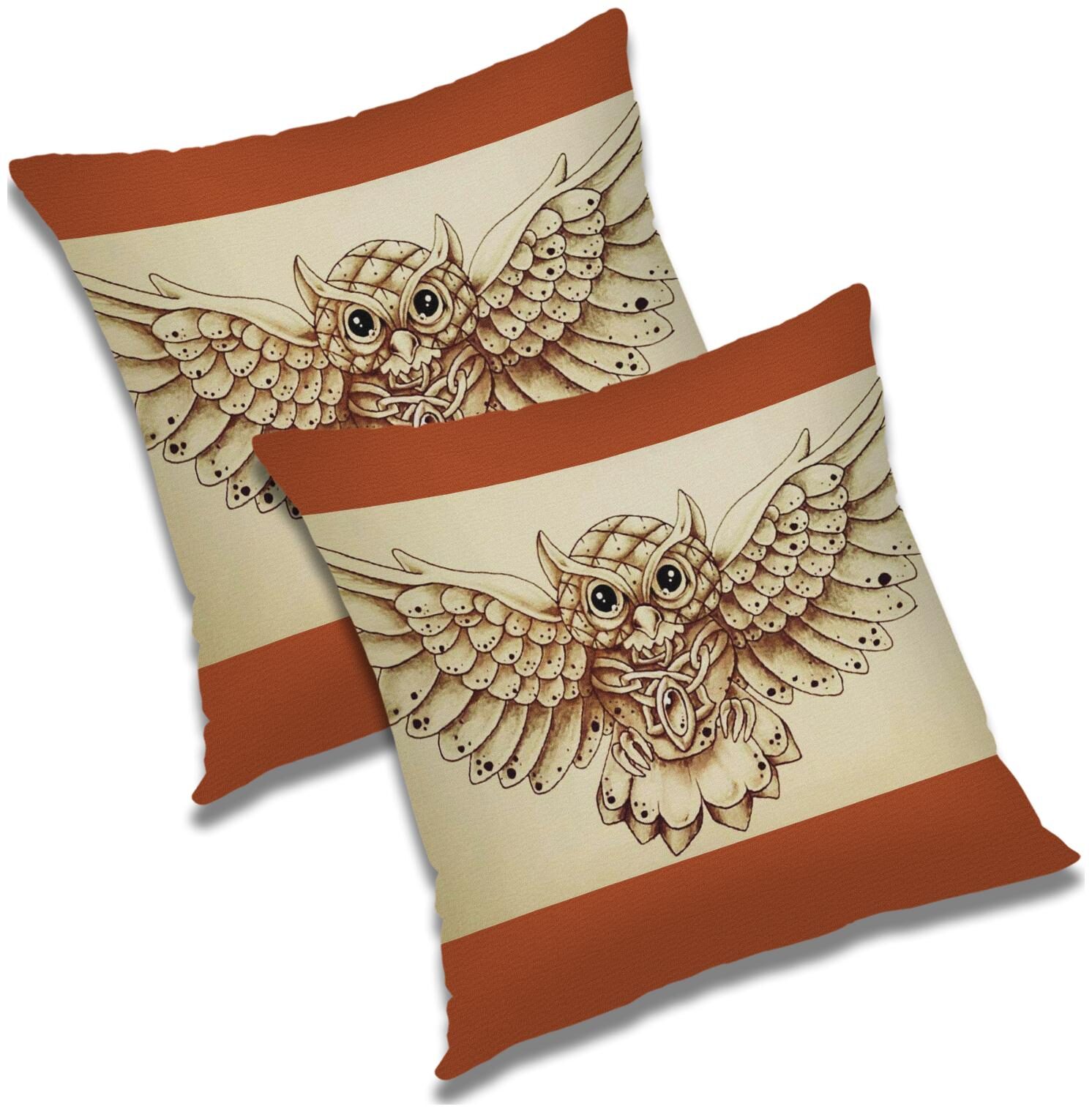 

RADANYA 3d printed Polyester Brown Cushion Cover ( Large Pack of 2 )