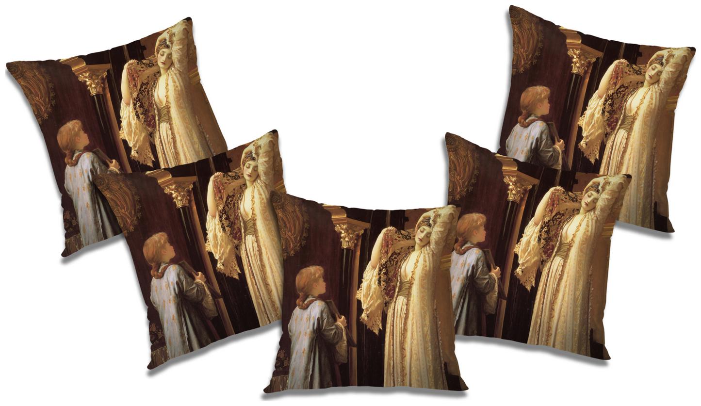 

RADANYA 3D Printed Cushion Cover with Filler (Set of 5) 24x24 inch