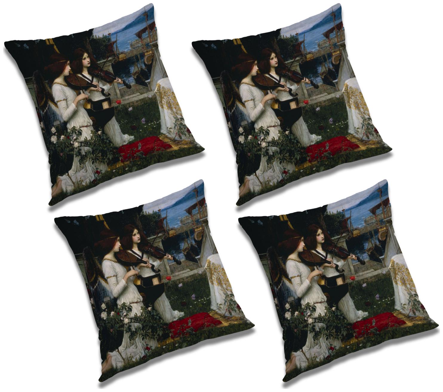 

RADANYA 3D Printed Cushion Cover with Filler (Set of 4) 16x16 inch