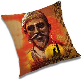 RADANYA 3d printed Polyester Orange Cushion Cover ( Extra large , Pack of 1 )
