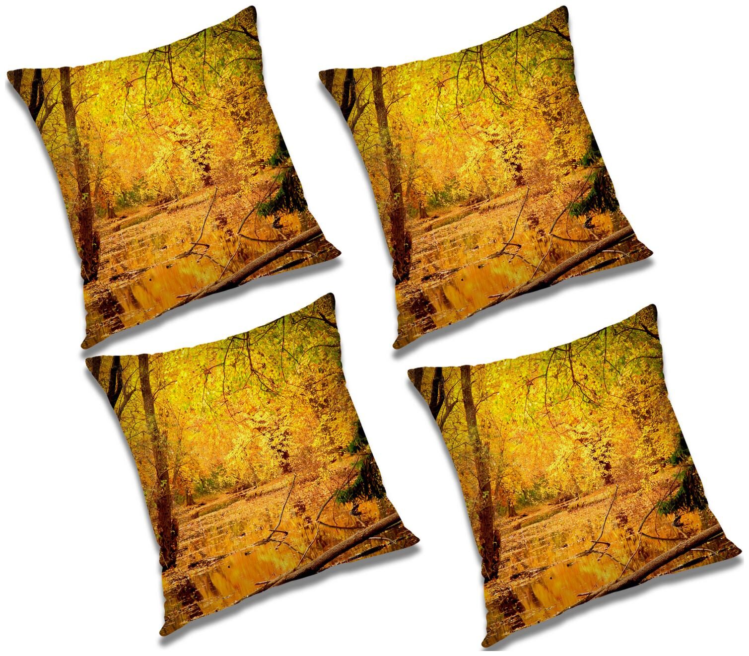 

RADANYA 3d printed Polyester Yellow Cushion Cover ( Regular Pack of 4 )