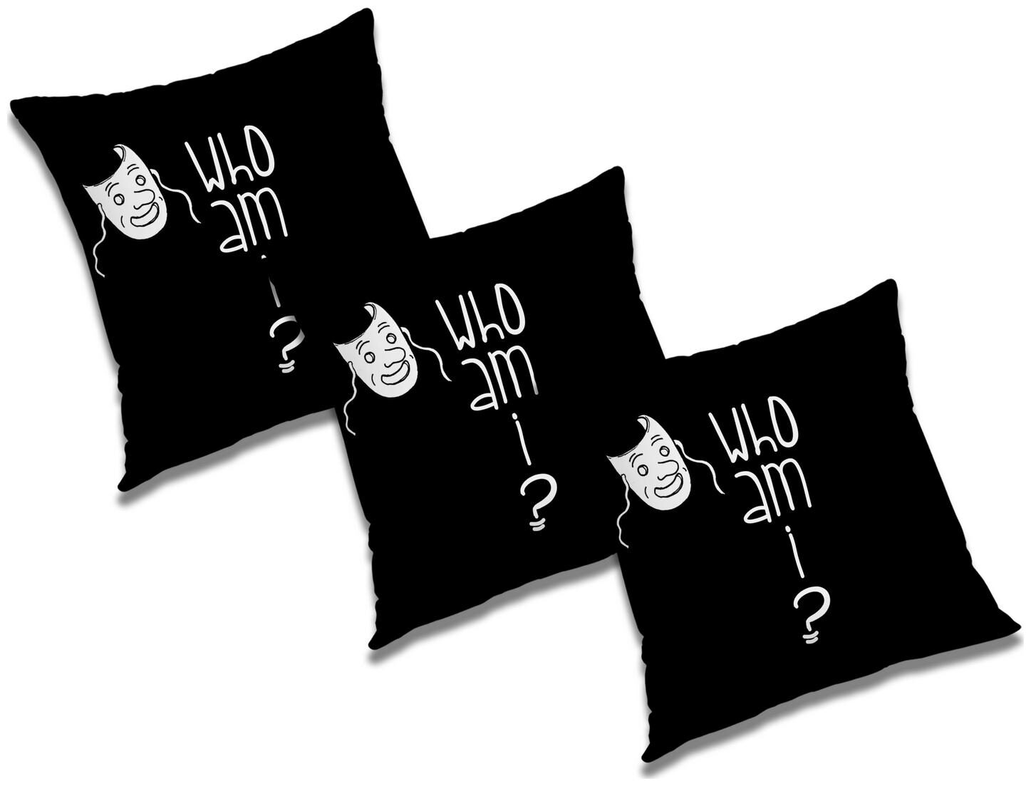 

RADANYA 3d printed Polyester Black Cushion Cover ( Small Pack of 3 )
