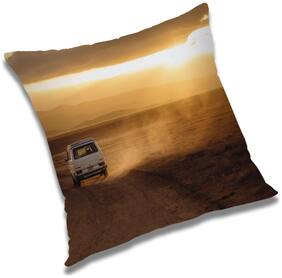 RADANYA 3d printed Polyester Orange Cushion Cover ( Extra large , Pack of 1 )