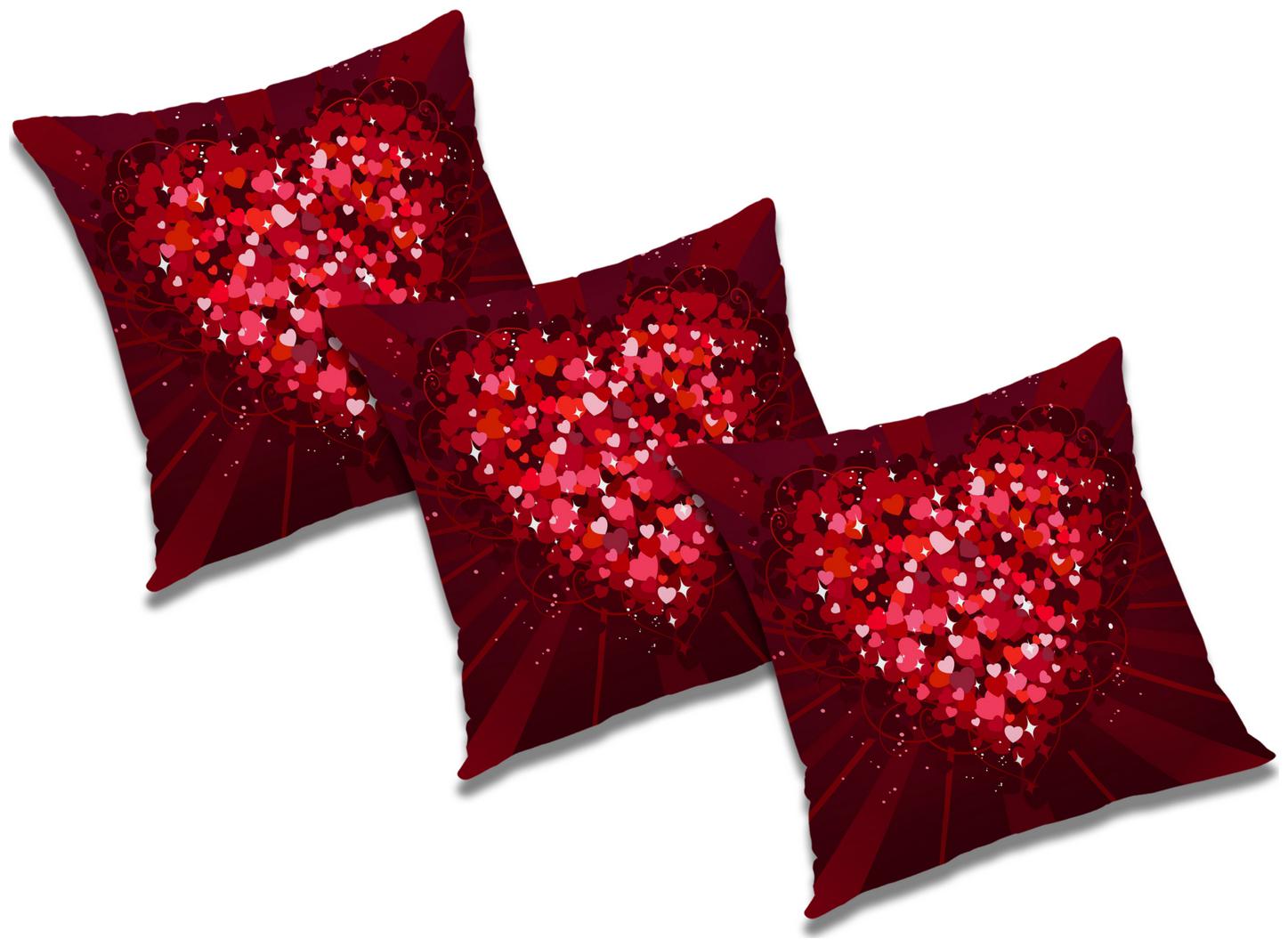 

RADANYA 3D Printed Cushion Cover with Filler (Set of 3) 24x24 inch