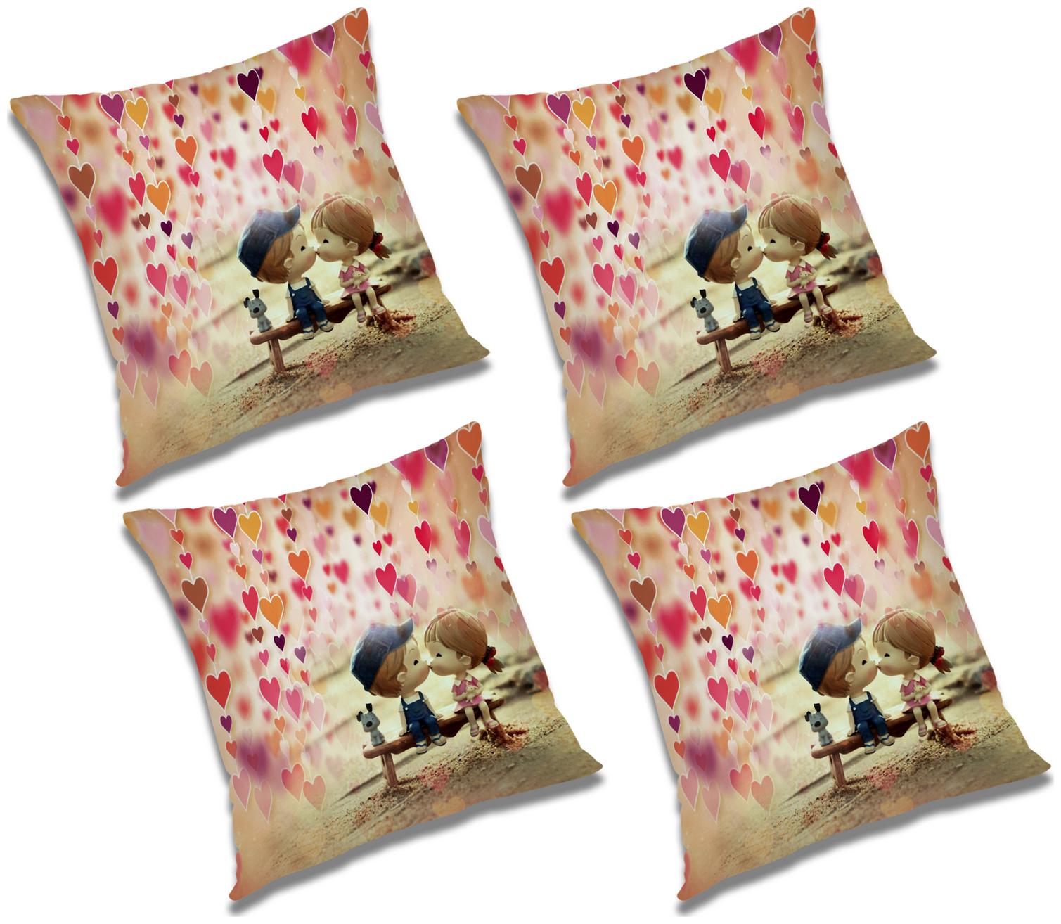 

RADANYA 3D Printed Cushion Cover with Filler (Set of 4) 20x20 inch