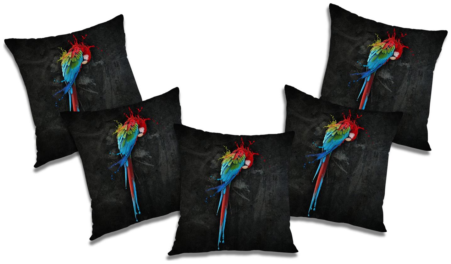 

RADANYA 3d printed Polyester Black Cushion Cover ( Small Pack of 5 )