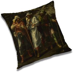 RADANYA 3d printed Polyester Gold Cushion Cover ( Extra large , Pack of 1 )