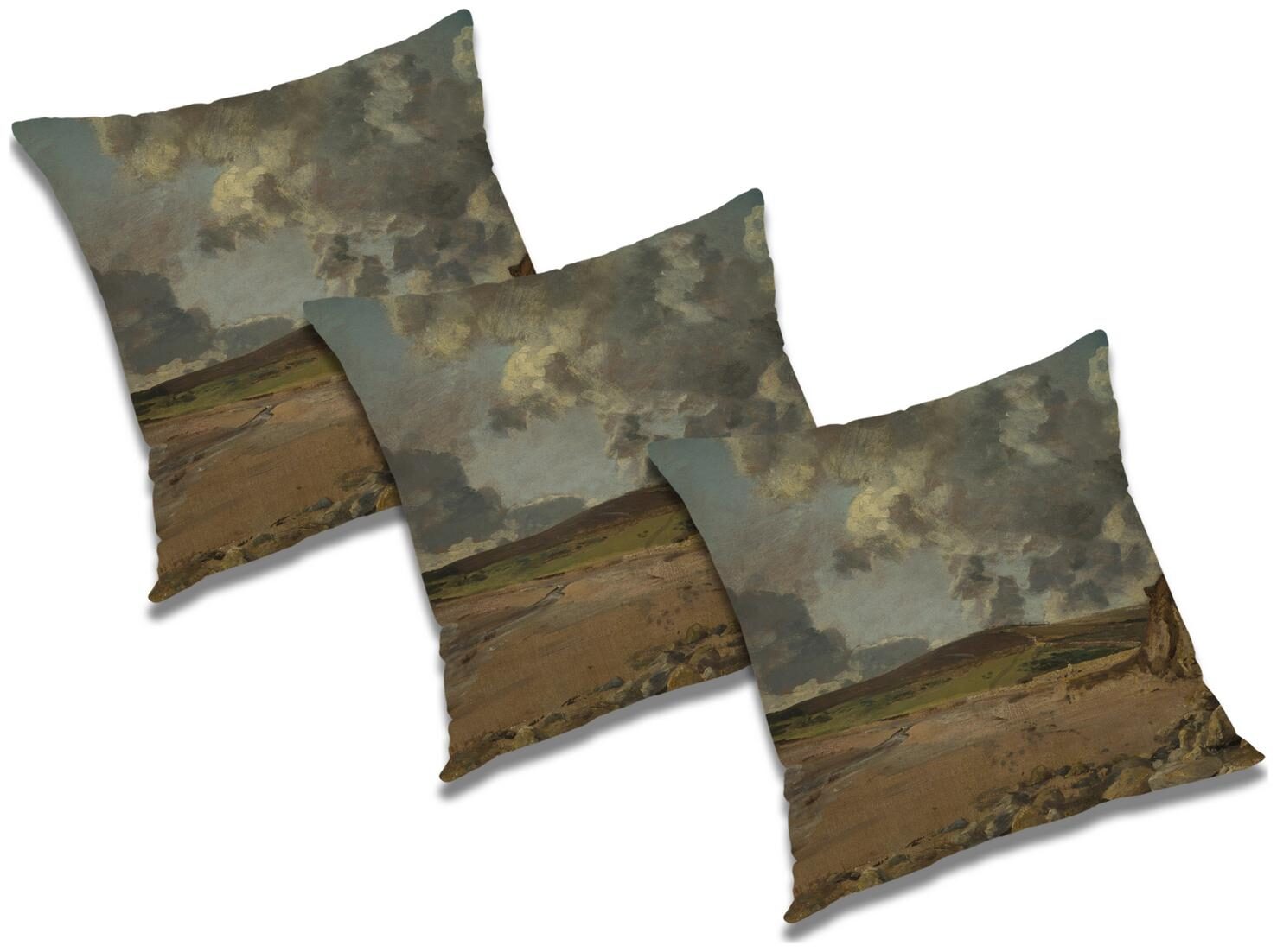 

RADANYA 3D Printed Cushion Cover with Filler (Set of 3) 16x16 inch