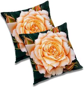 RADANYA 3d printed Polyester Orange Cushion Cover ( Large , Pack of 2 )