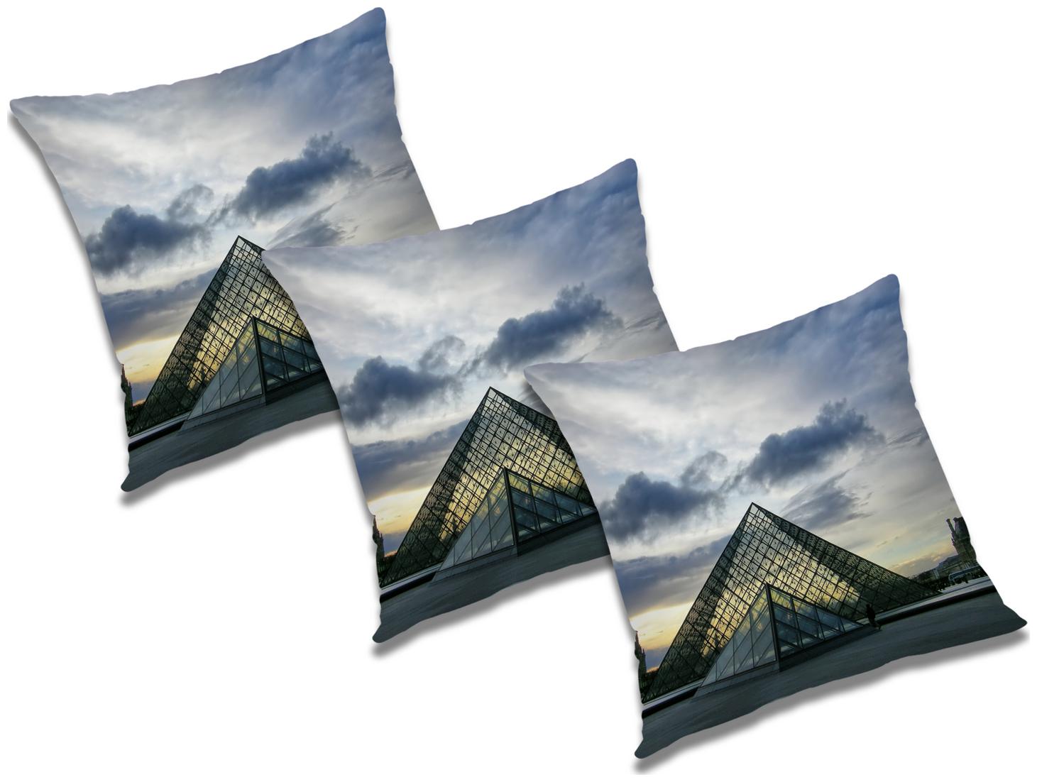 

RADANYA 3D Printed Cushion Cover with Filler (Set of 3) 12X12 inch
