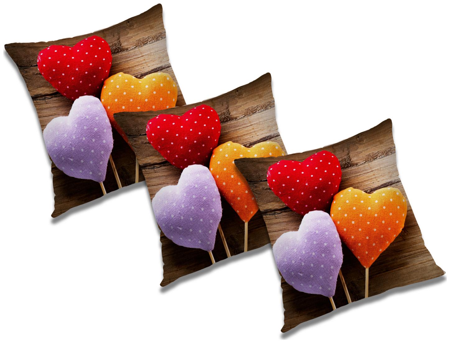 

RADANYA 3D Printed Cushion Cover with Filler (Set of 3) 18x18 inch