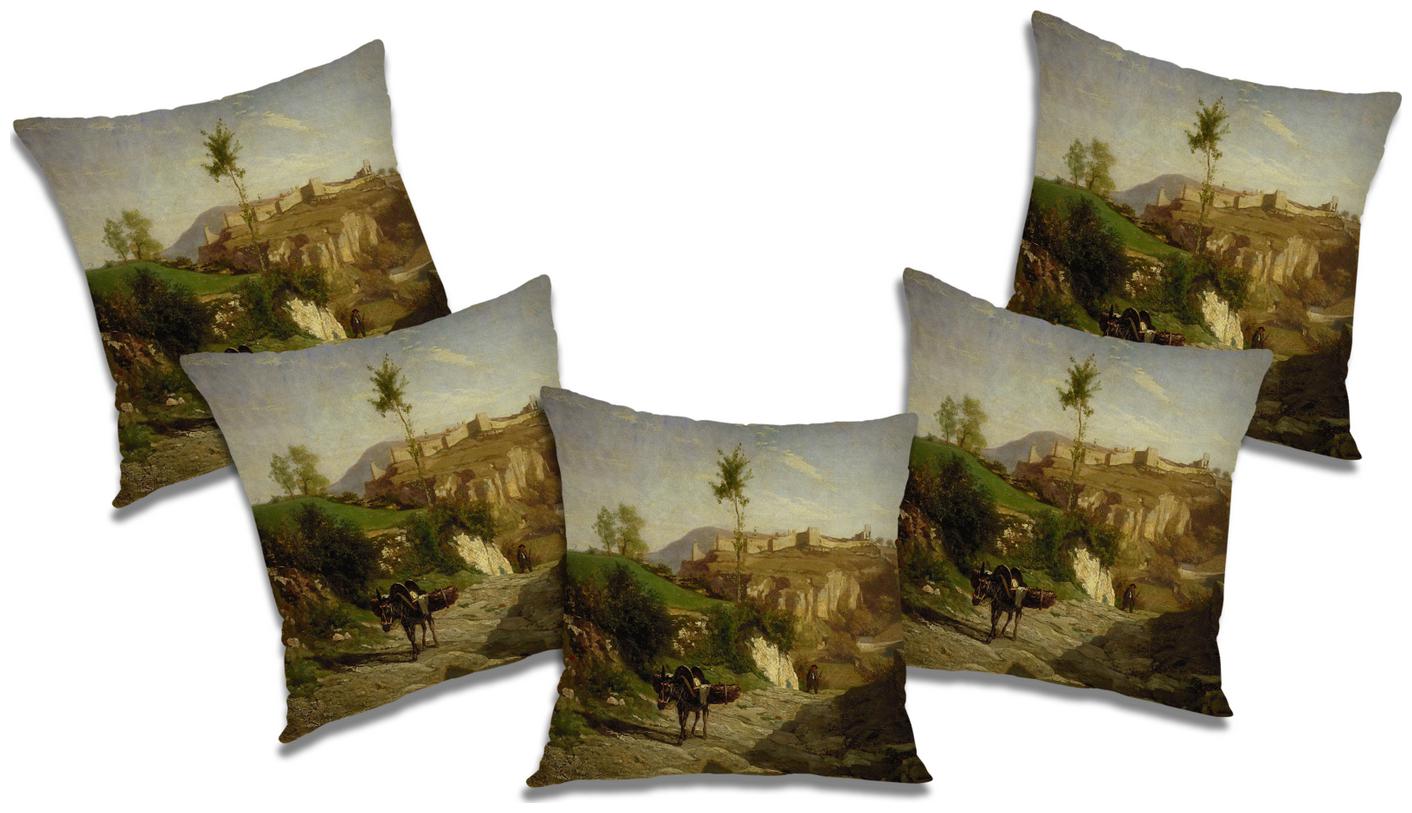 

RADANYA 3D Printed Cushion Cover with Filler (Set of 5) 18x18 inch